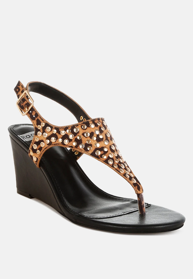 Oidah Leopard Print Studded Wedges 4 Oidah Leopard Print Studded Wedges - Image 2