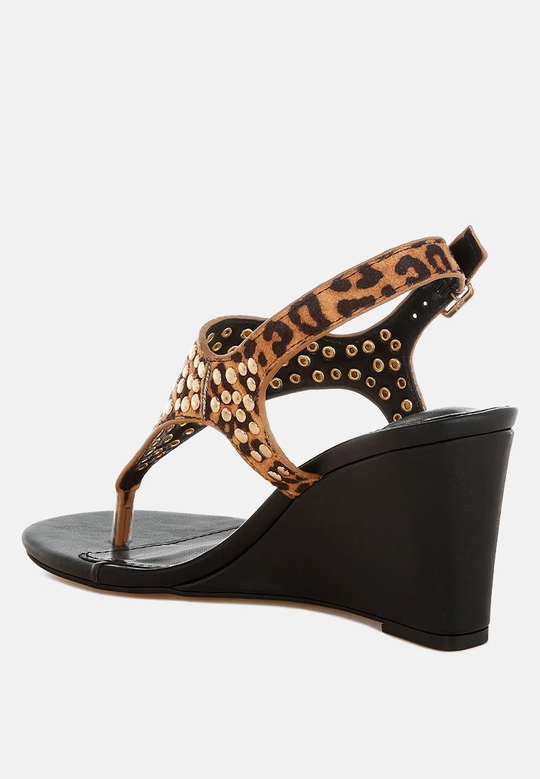 Oidah Leopard Print Studded Wedges 5 Oidah Leopard Print Studded Wedges - Image 3