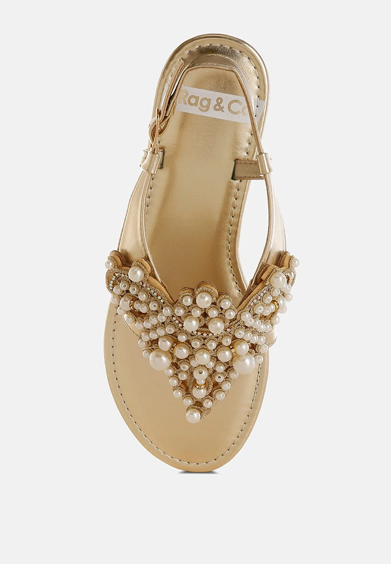 Opazie Metallic Pearl Embellished Flats 7 Opazie Metallic Pearl Embellished Flats - Image 5