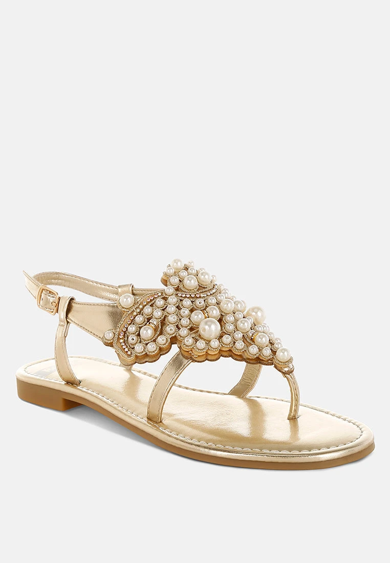Opazie Metallic Pearl Embellished Flats 5 Opazie Metallic Pearl Embellished Flats - Image 3