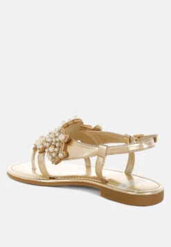 Opazie Metallic Pearl Embellished Flats 17 Opazie Metallic Pearl Embellished Flats -Rag & Co OpazieMetallicPearlEmbellishedFlatsRCSH5546GOLD 8