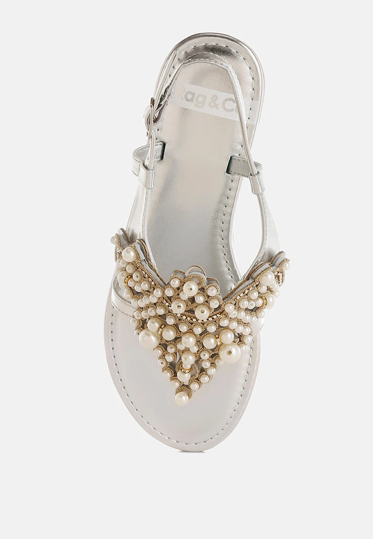 Opazie Metallic Pearl Embellished Flats 12 Opazie Metallic Pearl Embellished Flats - Image 10