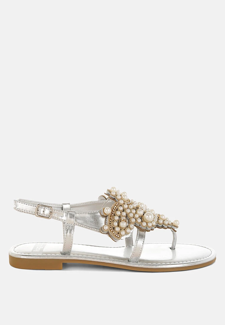 Opazie Metallic Pearl Embellished Flats 9 Opazie Metallic Pearl Embellished Flats - Image 7