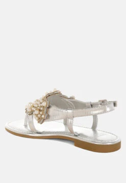 Opazie Metallic Pearl Embellished Flats 22 Opazie Metallic Pearl Embellished Flats -Rag & Co Opazie Metallic Pearl Embellished Flats RCSH5546 SILVER 9