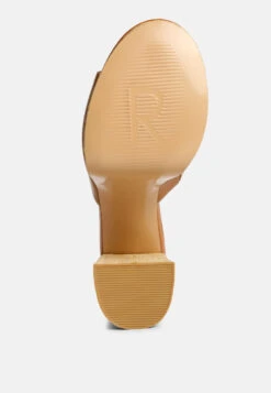 SHURI Open Toe High Block Heel Sandals In Tan 15 SHURI Open Toe High Block Heel Sandals In Tan -Rag & Co OpenToeHighBlockHeelSandals RCSH4213 tan 4