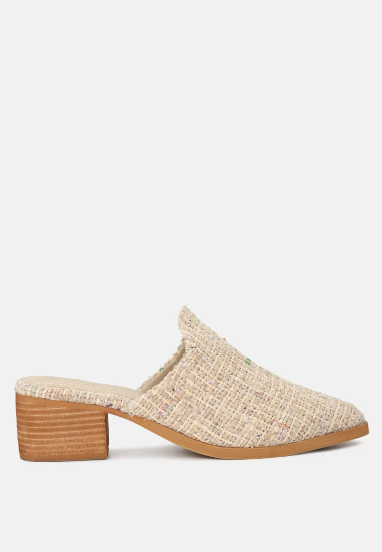PALMA Natural Stacked Heel Mules 4 PALMA Natural Stacked Heel Mules - Image 2