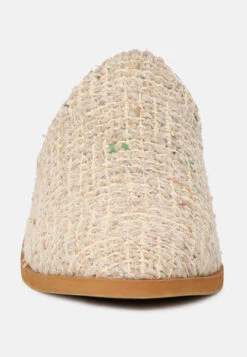 PALMA Natural Stacked Heel Mules 11 PALMA Natural Stacked Heel Mules -Rag & Co PALMANaturalStackedHeelMules RCSH1867 Natural 5