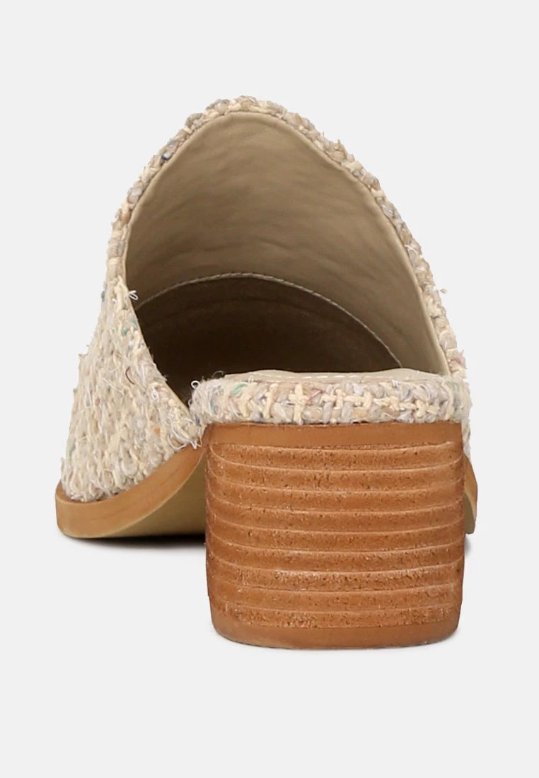 PALMA Natural Stacked Heel Mules 7 PALMA Natural Stacked Heel Mules - Image 5