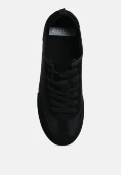 Pattens Genuine Suede Leather Sneakers -Rag & Co Pattens Genuine Suede Leather Sneakers RCSH5266 BLACK 2