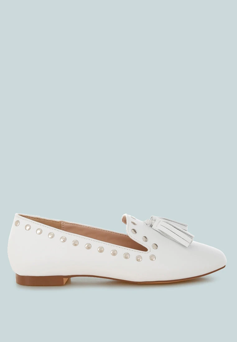 Philoha Studs & Tassels Detail Flat Loafers 2 Philoha Studs & Tassels Detail Flat Loafers