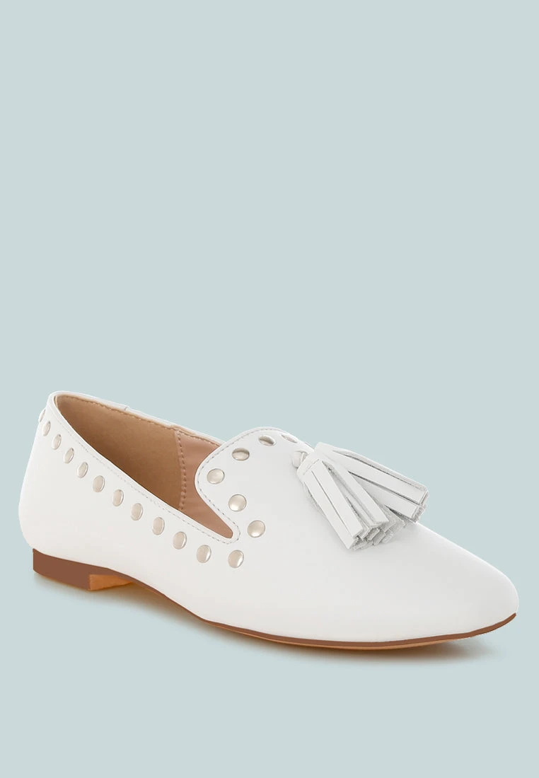 Philoha Studs & Tassels Detail Flat Loafers 3 Philoha Studs & Tassels Detail Flat Loafers - Image 2