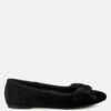 Pothos Luxurious Velvet Bow Ballerinas