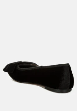 Pothos Luxurious Velvet Bow Ballerinas -Rag & Co Pothos Luxurious Velvet Bow Ballerinas RCSH5158 black 5