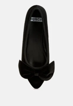 Pothos Luxurious Velvet Bow Ballerinas -Rag & Co Pothos Luxurious Velvet Bow Ballerinas RCSH5158 black 7