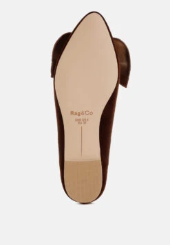 Pothos Luxurious Velvet Bow Ballerinas -Rag & Co Pothos Luxurious Velvet Bow Ballerinas RCSH5158 3