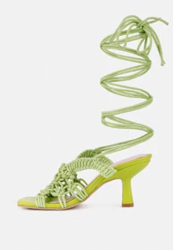 BEROE Green Braided Handcrafted Lace Up Sandal 14 BEROE Green Braided Handcrafted Lace Up Sandal -Rag & Co RCSH3120 GREEN 4