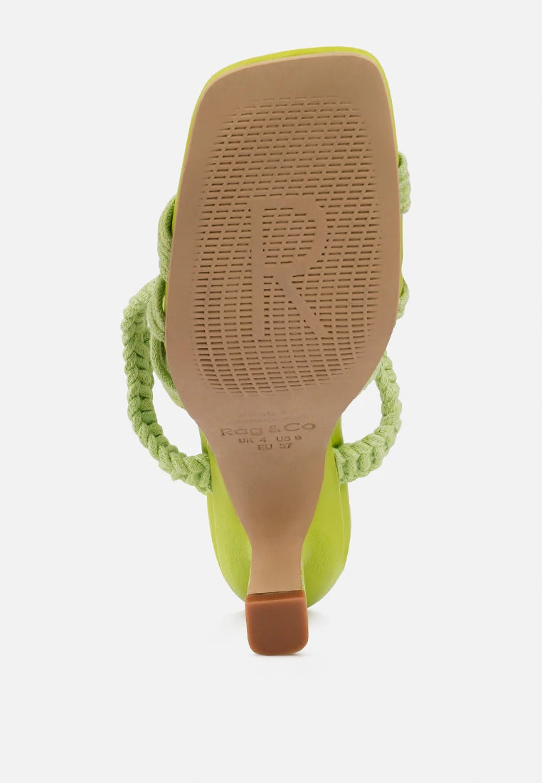 BEROE Green Braided Handcrafted Lace Up Sandal 10 BEROE Green Braided Handcrafted Lace Up Sandal - Image 8