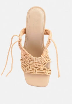BEROE Latte Braided Handcrafted Lace Up Sandal -Rag & Co RCSH3120 LATTE 7 431bf81d ff00 4915 a8dc 8b1475edabd6