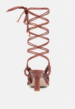 BEROE Mocca Braided Handcrafted Lace Up Sandal 15 BEROE Mocca Braided Handcrafted Lace Up Sandal -Rag & Co RCSH3120 MOCCA 2