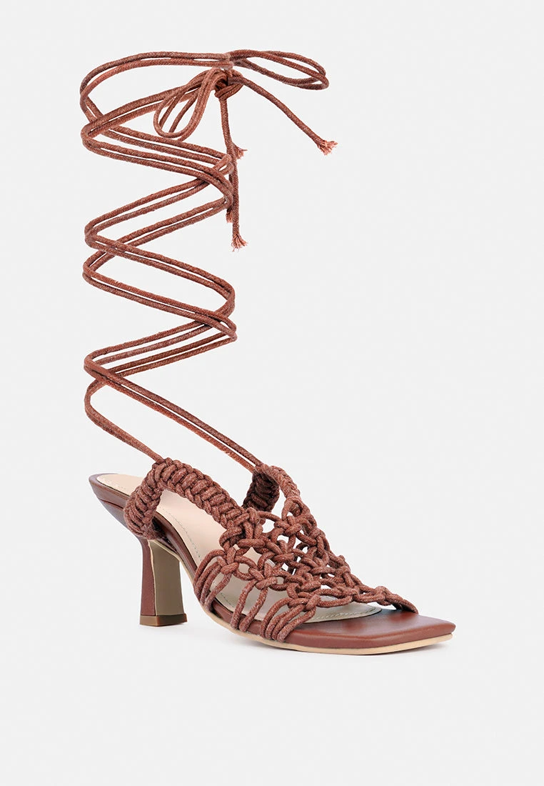 BEROE Mocca Braided Handcrafted Lace Up Sandal 3 BEROE Mocca Braided Handcrafted Lace Up Sandal