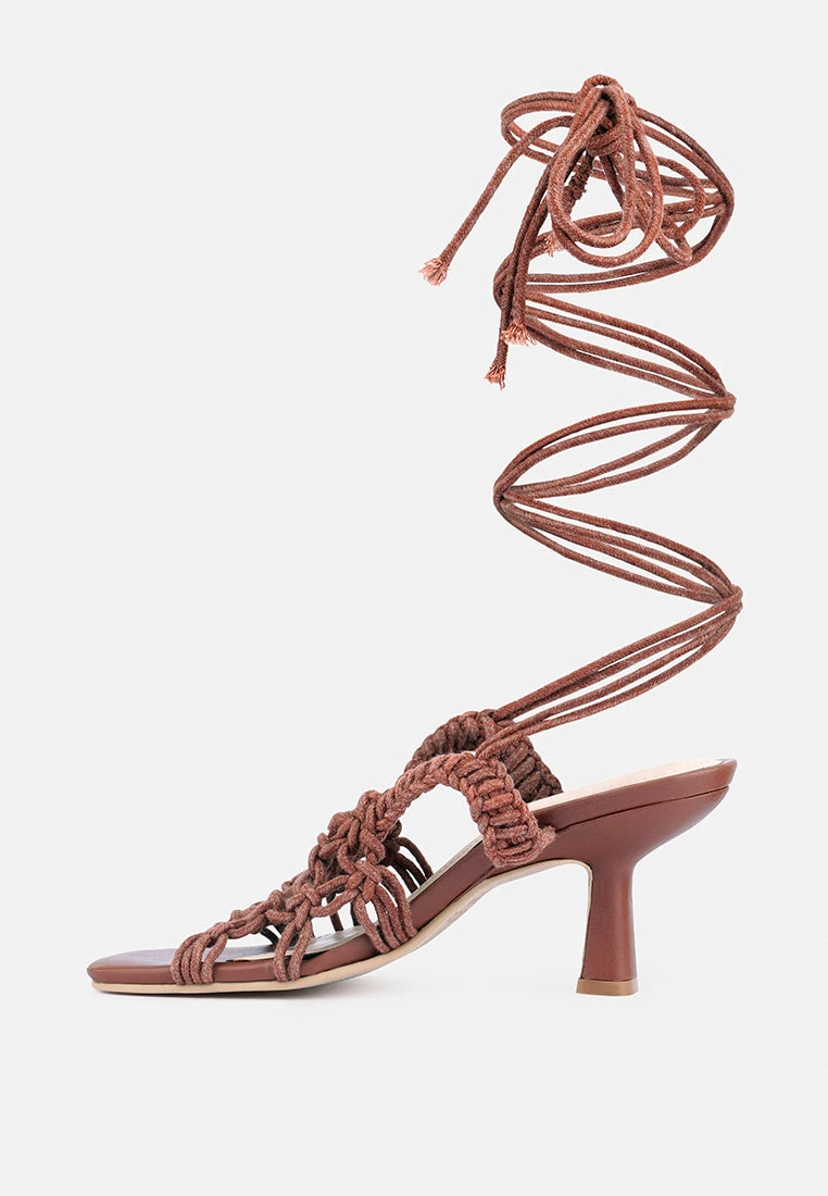 BEROE Mocca Braided Handcrafted Lace Up Sandal 7 BEROE Mocca Braided Handcrafted Lace Up Sandal - Image 5