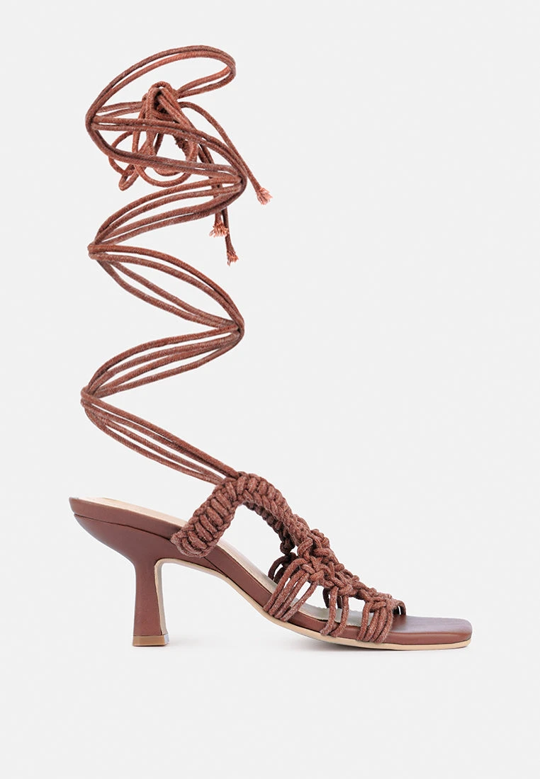 BEROE Mocca Braided Handcrafted Lace Up Sandal 5 BEROE Mocca Braided Handcrafted Lace Up Sandal - Image 3