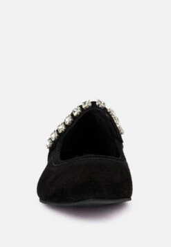 ASSISI Black Fine Suede Mary Jane Ballet Flats -Rag & Co RCSH3269 BLACK 5