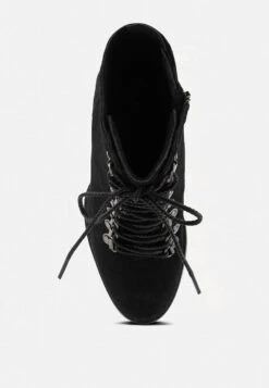 GOOSE-FEATHER Antique Black High Heeled Ankle Boot -Rag & Co RCSH3277 BLACK 2