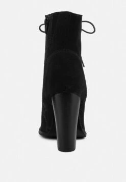 GOOSE-FEATHER Antique Black High Heeled Ankle Boot -Rag & Co RCSH3277 BLACK 6