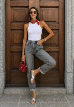 Kanon Metallic Pleather Criss-Cross Flats 21 Kanon Metallic Pleather Criss-Cross Flats -Rag & Co RCSH5480 silver Influencer Image