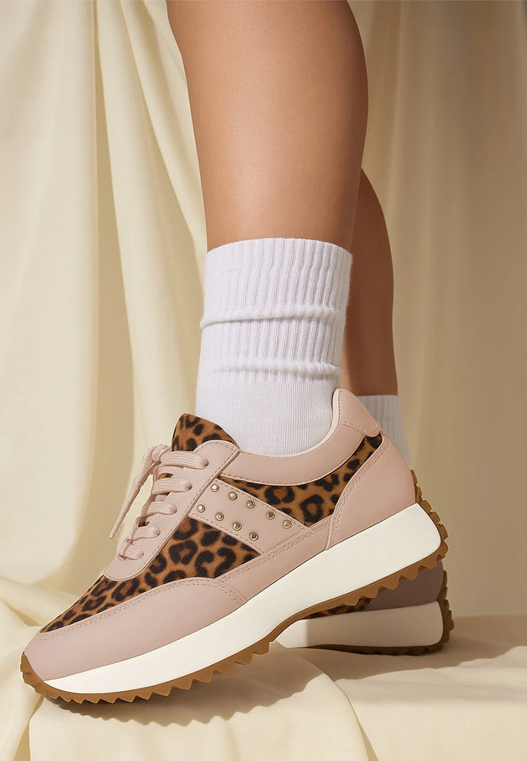 Lepark Real Leather Leopard Print Sneakers 3 Lepark Real Leather Leopard Print Sneakers - Image 2