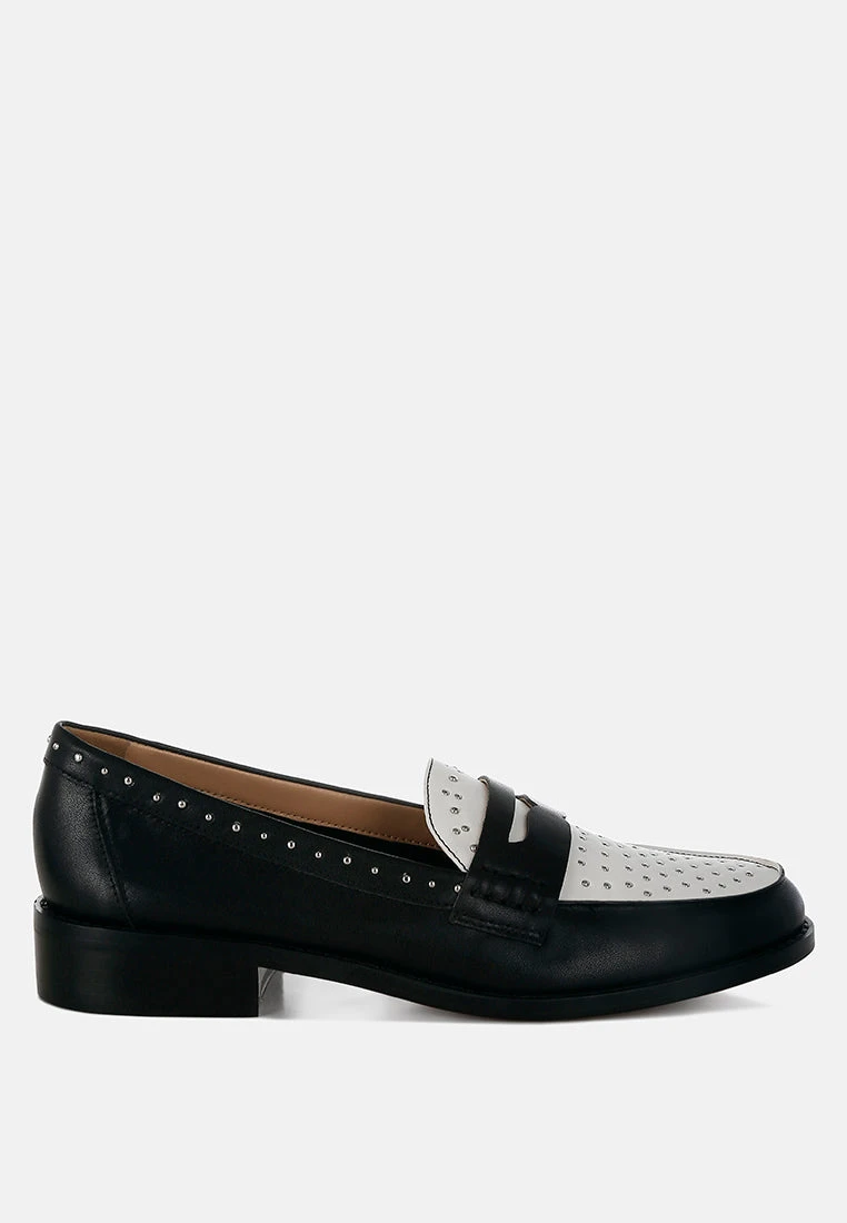 Raisa Stud Embellished Penny Loafers 3 Raisa Stud Embellished Penny Loafers
