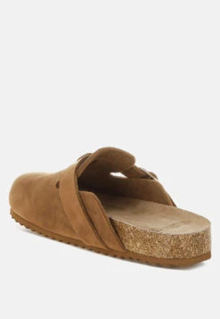 Ratiha Buckle Accent Slip-On Footbed Mules -Rag & Co RatihaBuckleAccentSlip OnFootbedMulesRCSH5708TAN 10