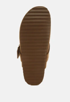 Ratiha Buckle Accent Slip-On Footbed Mules -Rag & Co RatihaBuckleAccentSlip OnFootbedMulesRCSH5708TAN 4