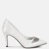 Rhodolia Diamante Brooch Detail Satin Pumps
