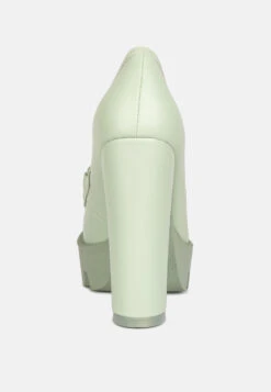 CORINNE Green Chain Embellished Chunky Loafers 13 CORINNE Green Chain Embellished Chunky Loafers -Rag & Co SH4184Green 6