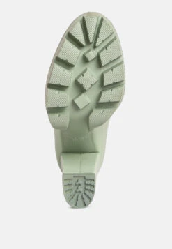 CORINNE Green Chain Embellished Chunky Loafers 14 CORINNE Green Chain Embellished Chunky Loafers -Rag & Co SH4184Green 8