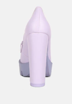 CORINNE Lilac Chain Embellished Chunky Loafers 12 CORINNE Lilac Chain Embellished Chunky Loafers -Rag & Co SH4184Lilac 3