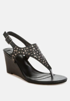 Sappho Studded Thong Toe Wedges -Rag & Co Sappho Studded Thong Toe Wedges RCSH5596 3 64e6e730 fbbe 4991 8b20 2210905a1e3f