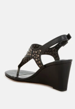 Sappho Studded Thong Toe Wedges -Rag & Co Sappho Studded Thong Toe Wedges RCSH5596 4 75d0cb8f 0eb4 4754 a8ad 368af5f2994b