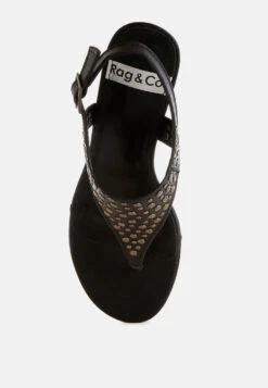 Sappho Studded Thong Toe Wedges -Rag & Co Sappho Studded Thong Toe Wedges RCSH5596 8 4df6dd6d 9519 483d 9797 d41882987b93