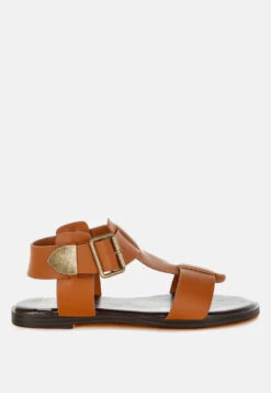 Shayla Gladiator Flat Sandals -Rag & Co Shayla Gladiator Flat Sandals RCSH5561 TAN 3