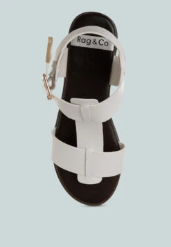 Shayla Gladiator Flat Sandals -Rag & Co Shayla Gladiator Flat Sandals RCSH5561 WHITE 4