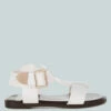 Shayla Gladiator Flat Sandals -Rag & Co Shayla Gladiator Flat Sandals RCSH5561 WHITE 7