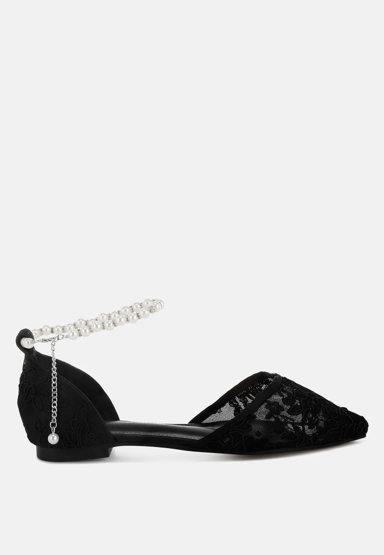 Shrami Pearl & Rhinestone Strap Flat Sandals 20 Shrami Pearl & Rhinestone Strap Flat Sandals - Image 18