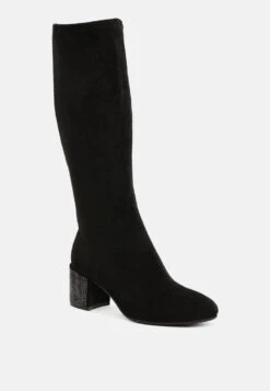 Sinaloa Microfiber Knee High Boots -Rag & Co Sinaloa Microfiber Knee High Boots RCSH5299 BLACK 5