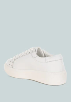 Strider Studs Embellished Chunky Sneakers -Rag & Co StriderStudsEmbellishedChunkySneakersRCSH5552WHITE 3