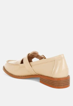 Swenson Patent Pleather Mary Jane Loafers -Rag & Co SwensonPatentPleatherMaryJaneLoafersRCSH5606BEIGE 3