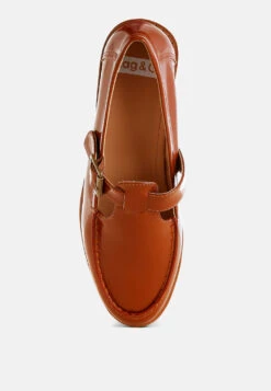 Swenson Patent Pleather Mary Jane Loafers -Rag & Co Swenson Patent Pleather Mary Jane Loafers RCSH5606 BROWN 2