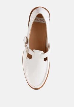 Swenson Patent Pleather Mary Jane Loafers -Rag & Co Swenson Patent Pleather Mary Jane Loafers RCSH5606 WHITE 3